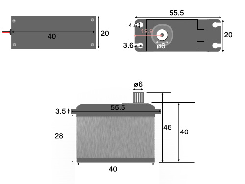 12KG Analog Servo Size