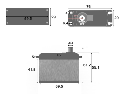 22KG Analog Servo Size