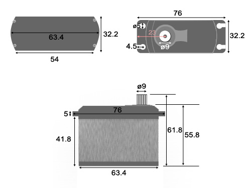 30KG Analog Servo Size